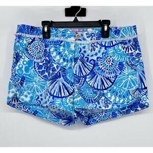 Lilly Pulitzer Adie Shorts Half Shell turquoise blue sea shells summer‎ preppy 8